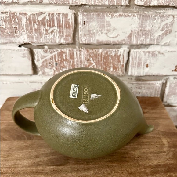 Forlife Teapot Pottery Teapot Dark Sage W Pour & Handle Pot Only Replacement - Picture 5 of 7